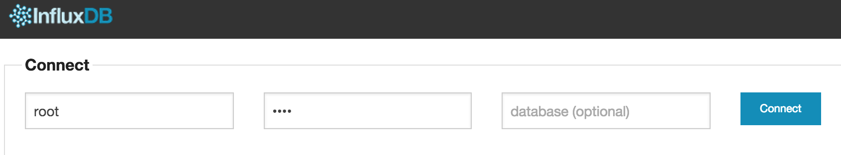 InfluxDB Login Screen