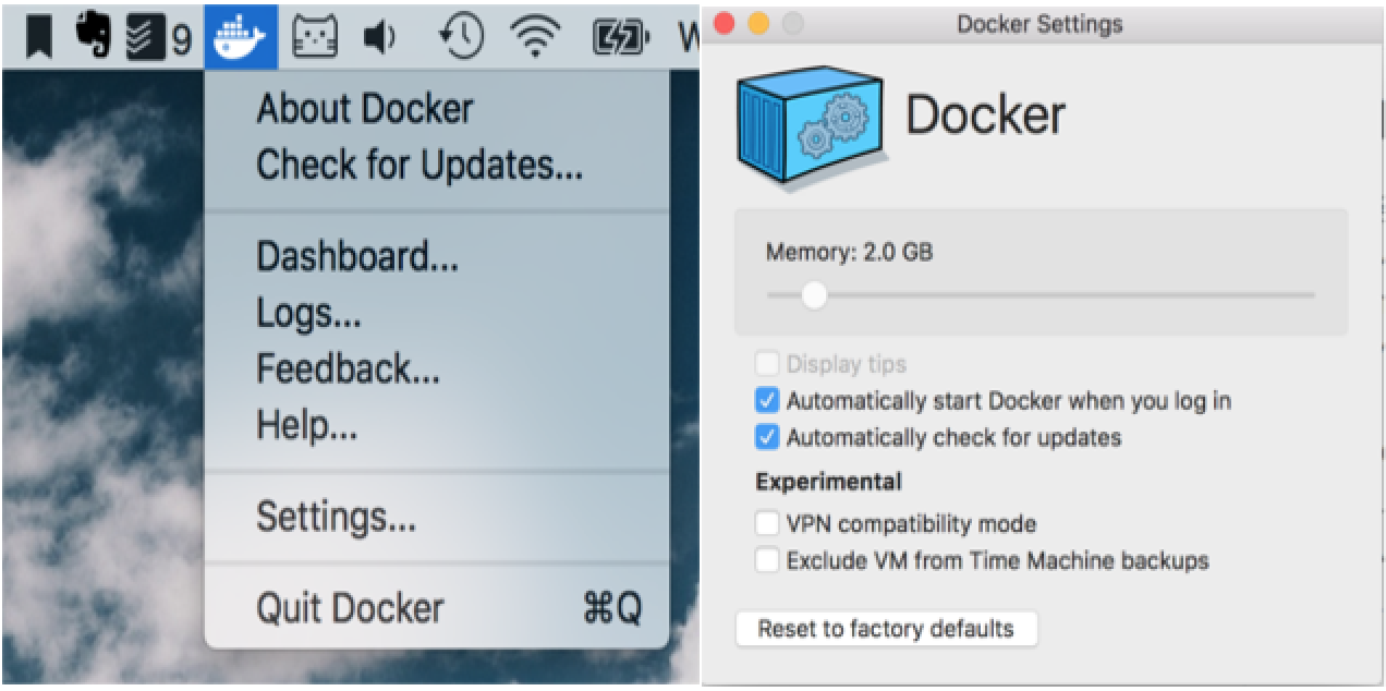 Docker Menu