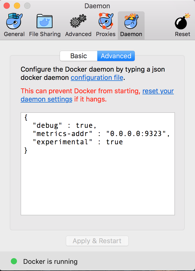 Как запустить docker daemon mac os