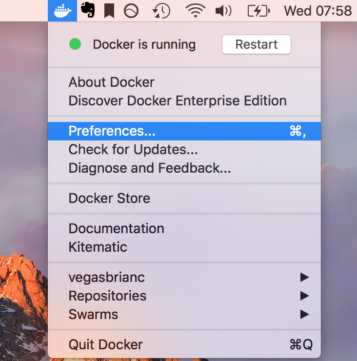 Docker Preferences